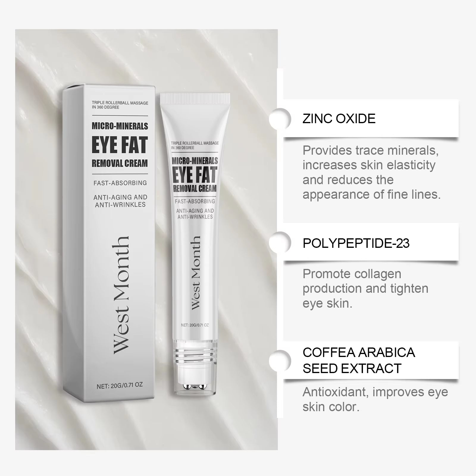 Eye Cream Reduce Dark Circles Eye Bags Removal Lighten Fine Lines Improve Eye Puffiness Deeply Nourishing Lift Eye Cream