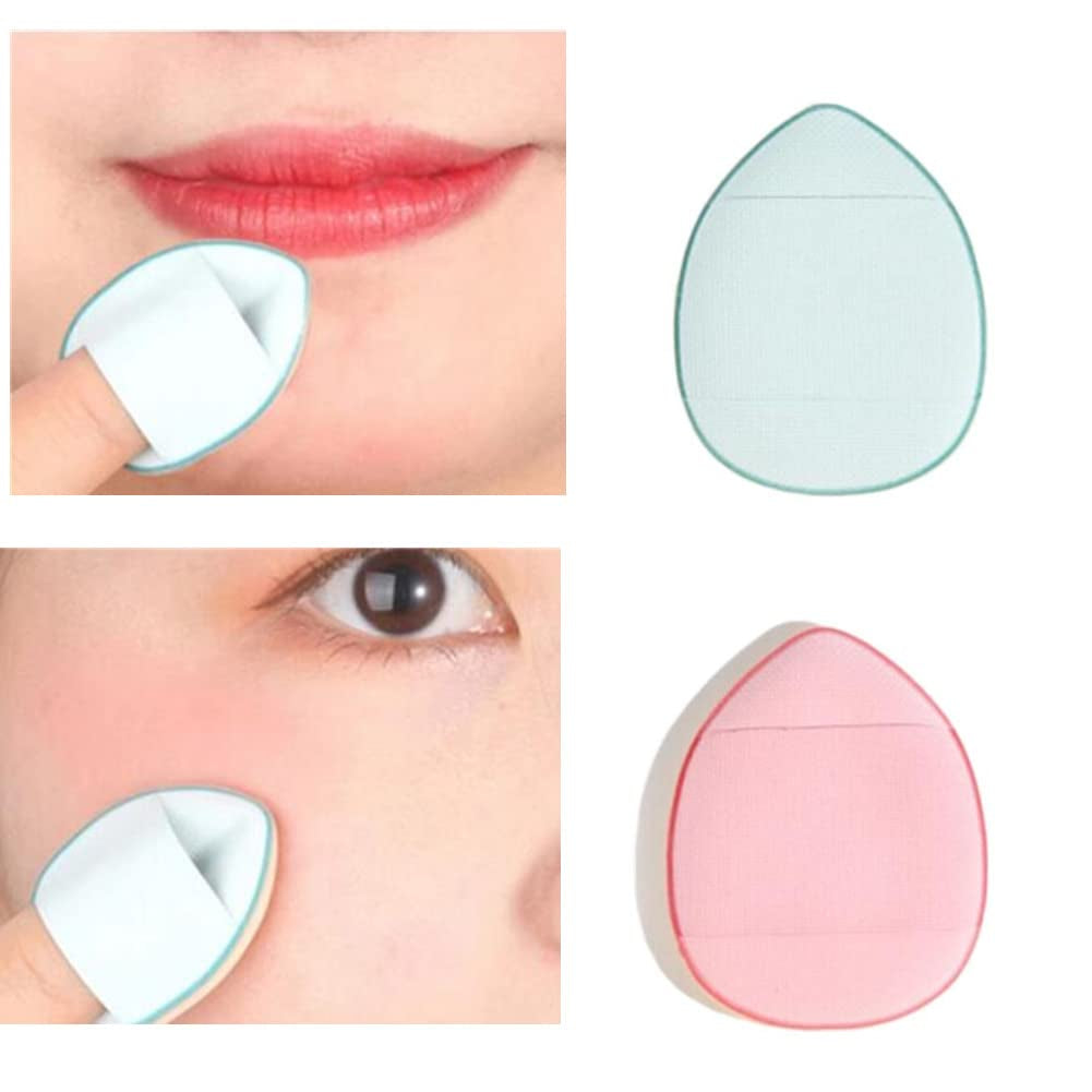 10 Mini Fingertip Makeup Sponge Pad for Liquid Foundation, Cream, Concealer, Eye Shadow, Wet Dry Beauty Makeup Tools (5 Color)